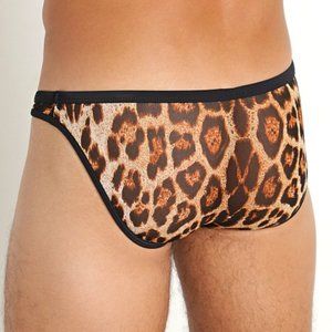 Rick Majors Sheer Mesh Super Low Rise Brief Leopard